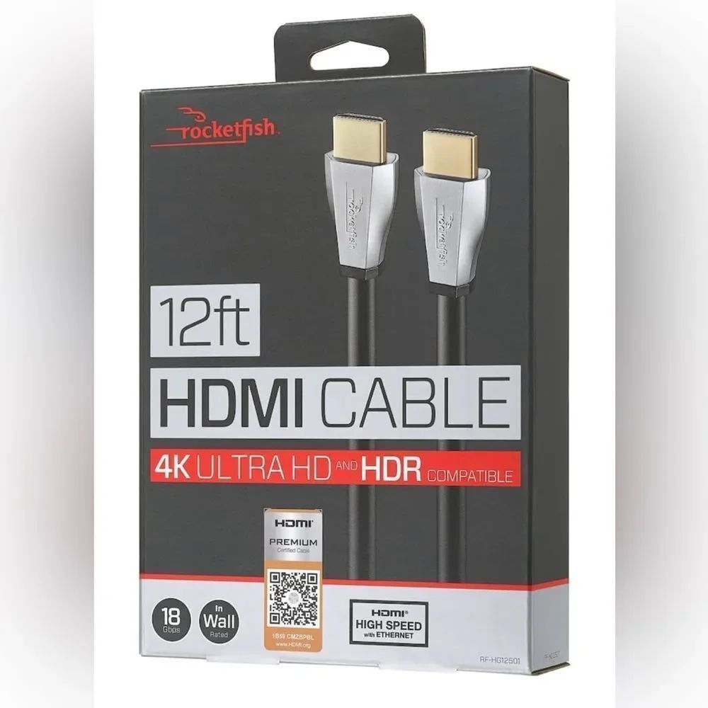 NEW In Box Rocketfish 12ft HDMI Cable 4K Ultra HD